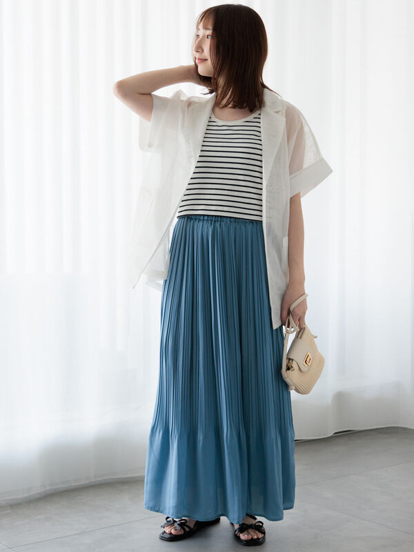 セール】 ハーフスリーブメッシュジャケット（オフホワイト/グレー