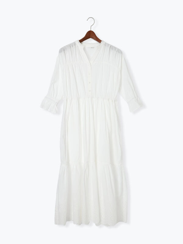 【美品】カットワークティアードワンピース カットワークレースティアードワンピース(F LAVENDER