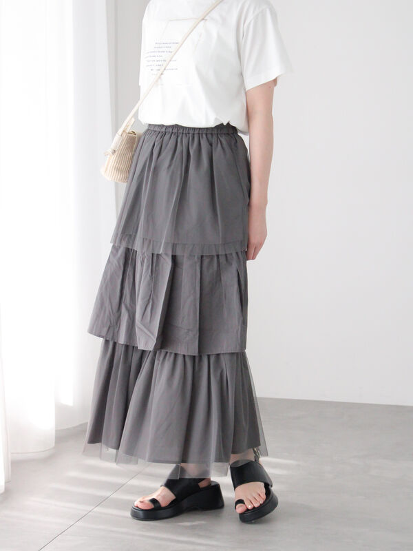 チュールティアードスカート セール】 チュールティアードスカート《2025summer catalog item