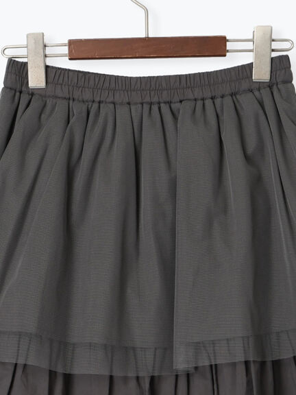 チュールティアードスカート《2025summer catalog item》（オフホワイト/チャコールグレー）｜Te chichi TERRASSE（テチチ テラス）通販