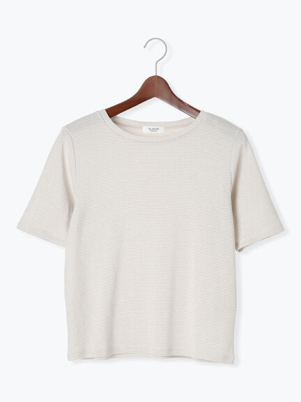 無地/ラメボーダー半袖Tシャツ（オフホワイト/チャコールグレー/ベージュ）｜Te chichi TERRASSE（テチチ テラス）通販