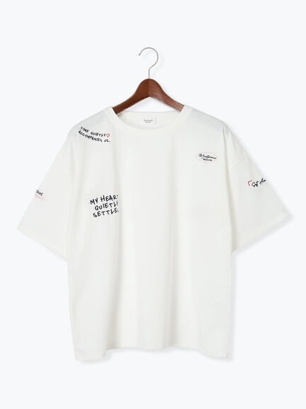 ランダム刺繍ロゴTシャツ（オフホワイト/グレー/チャコールグレー）｜Te chichi TERRASSE（テチチ テラス）通販
