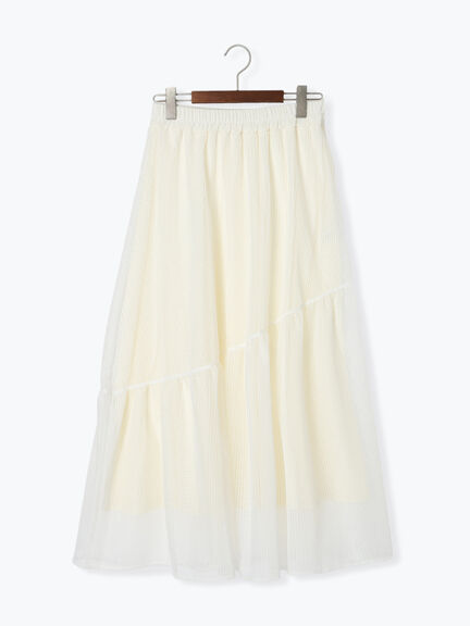 メッシュアシメティアードスカート《2025summer catalog item》（オフホワイト/ブラック/ブラウン）｜Te chichi TERRASSE（テチチ テラス）通販
