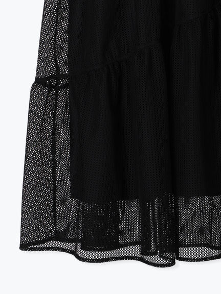 メッシュアシメティアードスカート《2025summer catalog item》（オフホワイト/ブラック/ブラウン）｜Te chichi TERRASSE（テチチ テラス）通販
