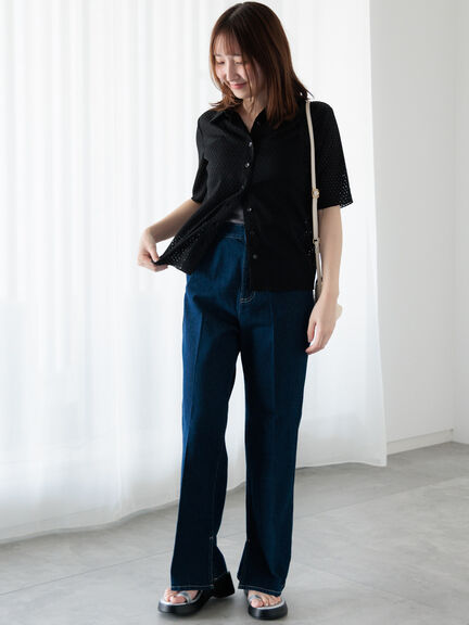 フレアデニムパンツ《2025summer catalog item》（サックスブルー/ブルー）｜Te chichi TERRASSE（テチチ テラス）通販