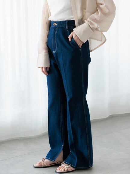 フレアデニムパンツ《2025summer catalog item》（サックスブルー/ブルー）｜Te chichi TERRASSE（テチチ テラス）通販