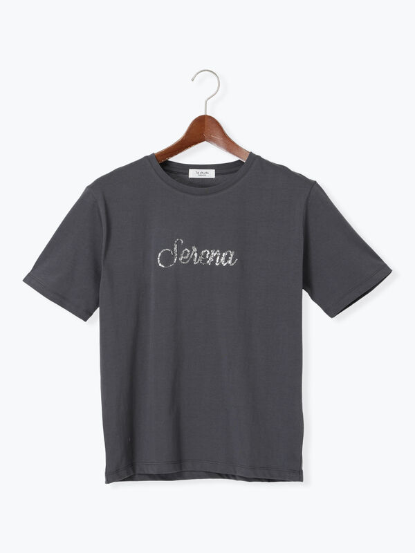 スパンコールロゴTシャツ（チャコールグレー）｜Te chichi TERRASSE（テチチ テラス）通販