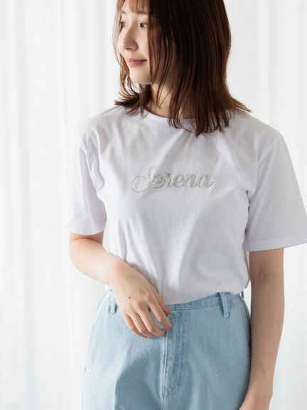 スパンコールロゴTシャツ（オフホワイト/チャコールグレー/ネイビー）｜Te chichi TERRASSE（テチチ テラス）通販