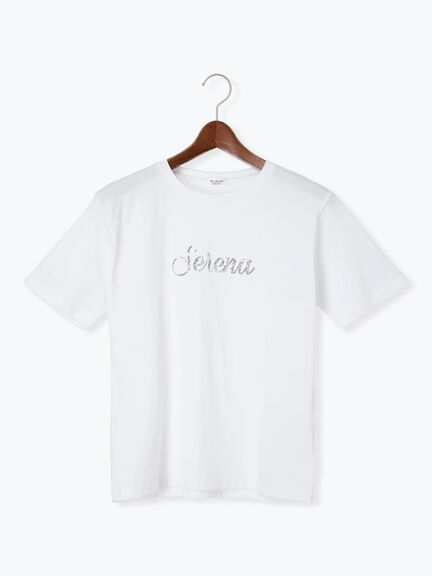 スパンコールロゴTシャツ（オフホワイト/チャコールグレー/ネイビー）｜Te chichi TERRASSE（テチチ テラス）通販
