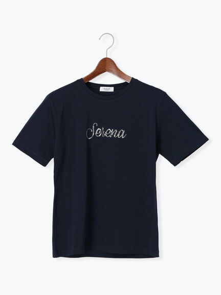 スパンコールロゴTシャツ（オフホワイト/チャコールグレー/ネイビー）｜Te chichi TERRASSE（テチチ テラス）通販