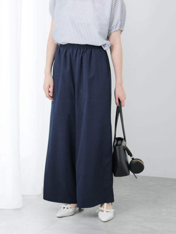 セール】 【イージーケア】無地/ドットイージーパンツ（ホワイト