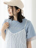型押しプリント袖切替Tシャツ（ブルー）｜Te chichi TERRASSE（テチチ テラス）通販