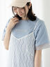 型押しプリント袖切替Tシャツ（オフホワイト/ブラック/ブルー）｜Te chichi TERRASSE（テチチ テラス）通販