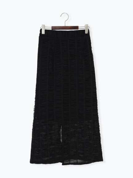 チュールシャーリングナロースカート《2025summer catalog item》（オフホワイト/ブラック）｜Te chichi TERRASSE（テチチ テラス）通販
