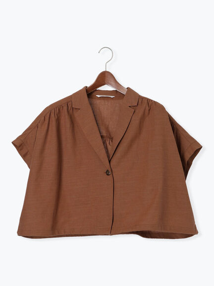 テーラーカラー羽織りシャツ《2025summer catalog item》（オフホワイト/チャコールグレー/ブラウン）｜Te chichi TERRASSE（テチチ テラス）通販