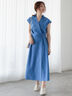 麻調カシュクールワンピース《2025summer catalog item》（チャコールグレー/ベージュ/ブルー）｜Te chichi TERRASSE（テチチ テラス）通販