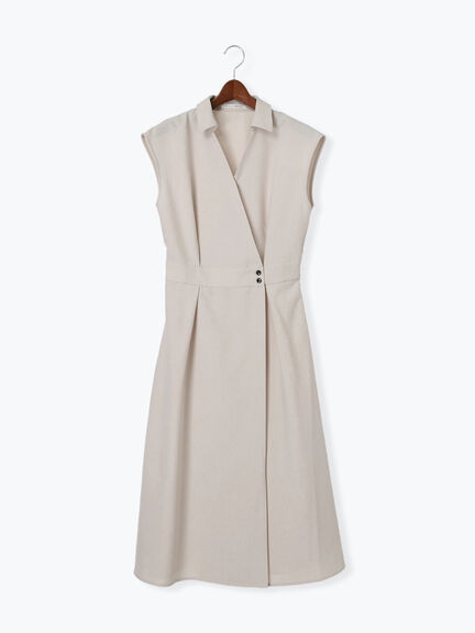 麻調カシュクールワンピース《2025summer catalog item》（チャコールグレー/ベージュ/ブルー）｜Te chichi TERRASSE（テチチ テラス）通販