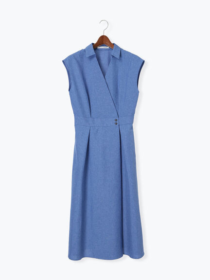 麻調カシュクールワンピース《2025summer catalog item》（チャコールグレー/ベージュ/ブルー）｜Te chichi TERRASSE（テチチ テラス）通販