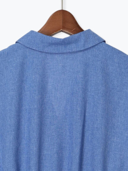 麻調カシュクールワンピース《2025summer catalog item》（チャコールグレー/ベージュ/ブルー）｜Te chichi TERRASSE（テチチ テラス）通販