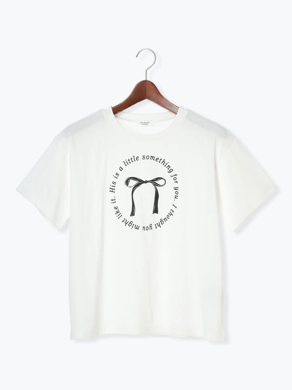【接触冷感】リボンモチーフロゴTシャツ（オフホワイト）｜Te chichi TERRASSE（テチチ テラス）通販