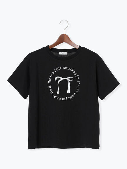 【接触冷感】リボンモチーフロゴTシャツ（オフホワイト/ブラック/ネイビー）｜Te chichi TERRASSE（テチチ テラス）通販