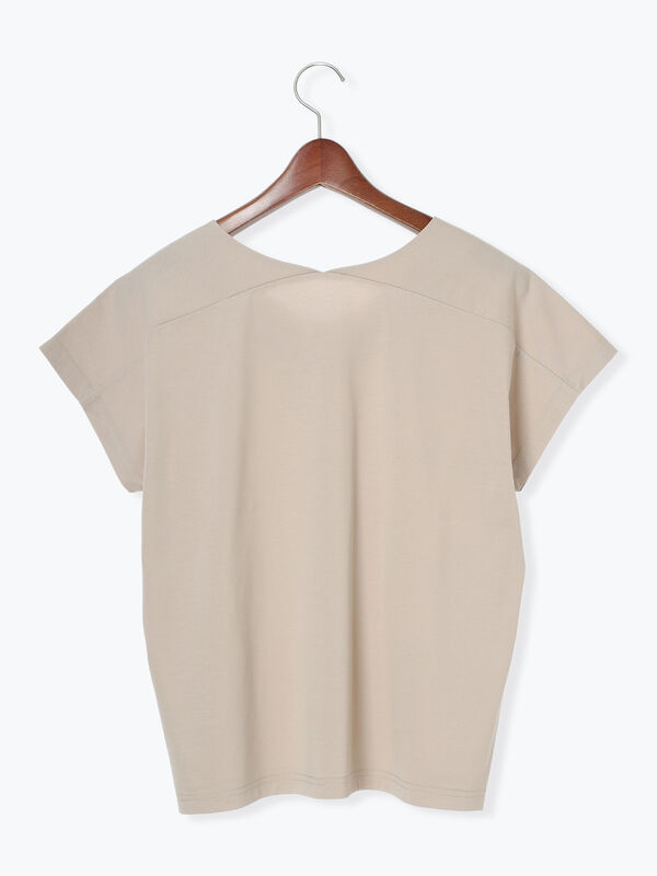 cloth＆cross コーヒーTシャツ　Ｖネック　フレンチスリーブ　白 新色追加／フレンチスリーブクルーネックTシャツ COTTON from