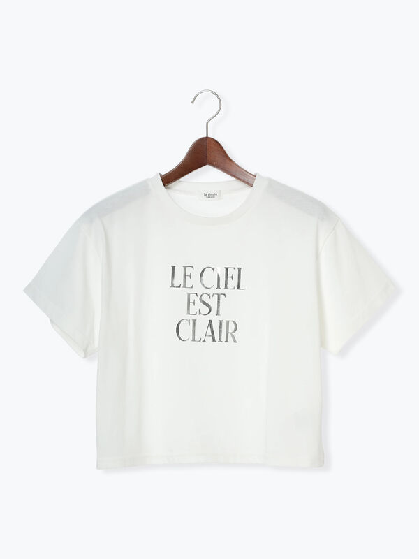 【接触冷感】箔プリントクロップドTシャツ（シルバー）｜Te chichi TERRASSE（テチチ テラス）通販