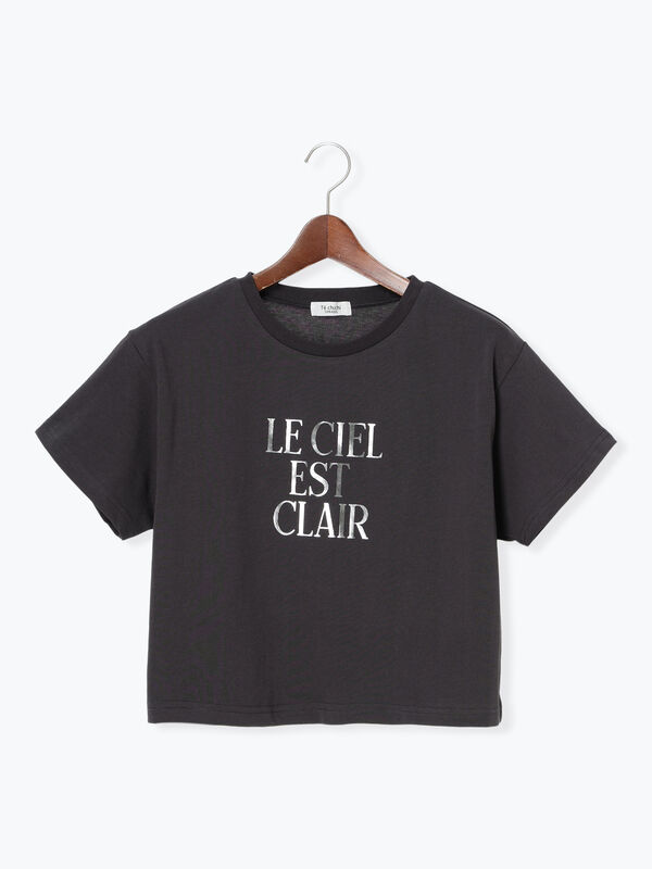 【接触冷感】箔プリントクロップドTシャツ（チャコールグレー）｜Te chichi TERRASSE（テチチ テラス）通販