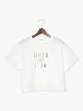 【接触冷感】箔プリントクロップドTシャツ（ゴールド）｜Te chichi TERRASSE（テチチ テラス）通販