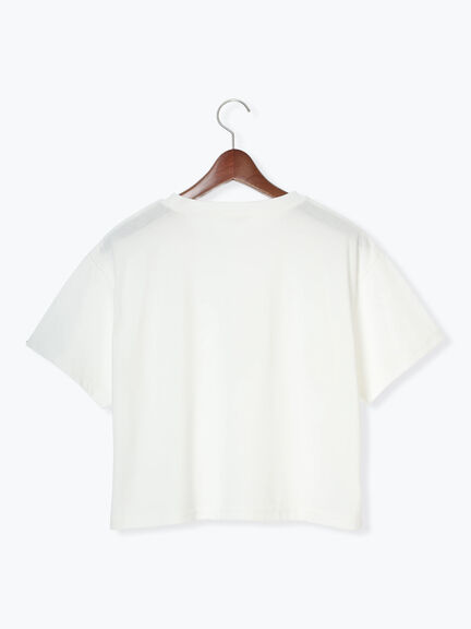 【接触冷感】箔プリントクロップドTシャツ（シルバー/チャコールグレー/ゴールド）｜Te chichi TERRASSE（テチチ テラス）通販