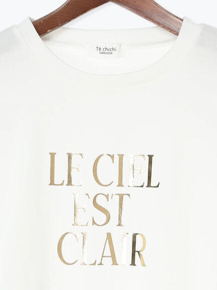 【接触冷感】箔プリントクロップドTシャツ（シルバー/チャコールグレー/ゴールド）｜Te chichi TERRASSE（テチチ テラス）通販