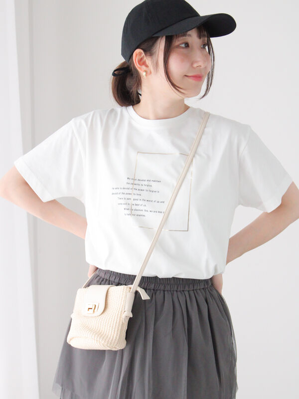 新品タグ付き♡ミストレアス♡フロントリボンコンパクトTシャツ♡ホワイト 再入荷】Front Ribbon Compact T-Shirt - MISTREASS