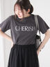 ラインストーン×刺繍Tシャツ（オフホワイト/チャコールグレー/ブラック/モカ）｜Te chichi TERRASSE（テチチ テラス）通販