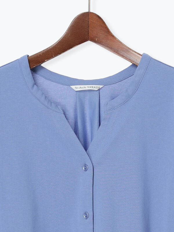 セール】 袖タックカットブラウス（オフホワイト/チャコールグレー