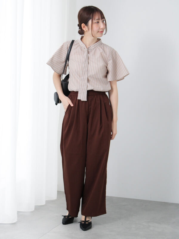 セール】 【ｲｰｼﾞｰｹｱ/接触冷感】無地/柄アソートパール釦ボウタイ