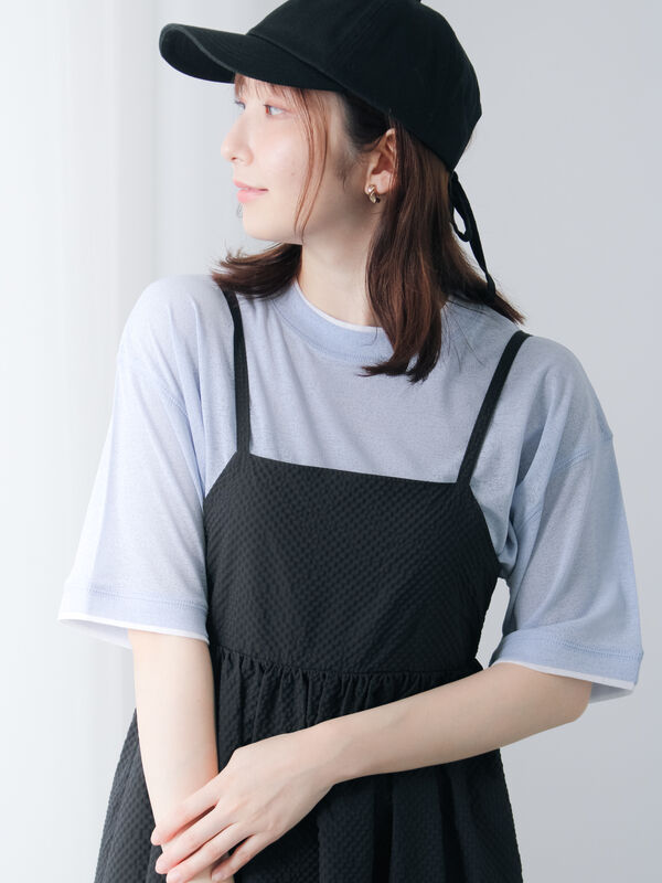 ★【moumouさま専用】★ セール】 バイカラーシアートップス（オフホワイト