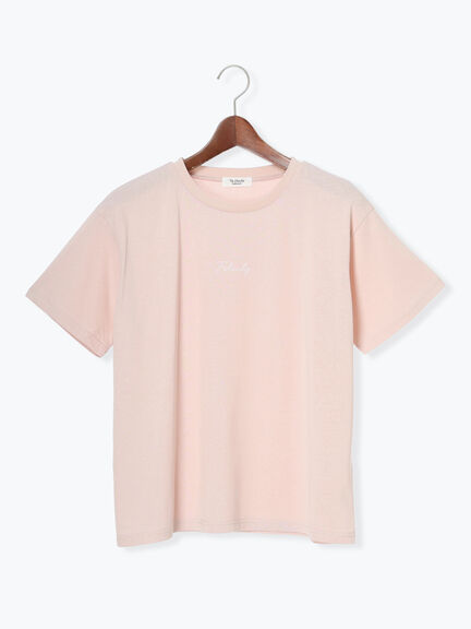 【接触冷感】ドローイングフラワーTシャツ（オフホワイト/チャコールグレー/ブラック/ピンク）｜Te chichi TERRASSE（テチチ テラス）通販
