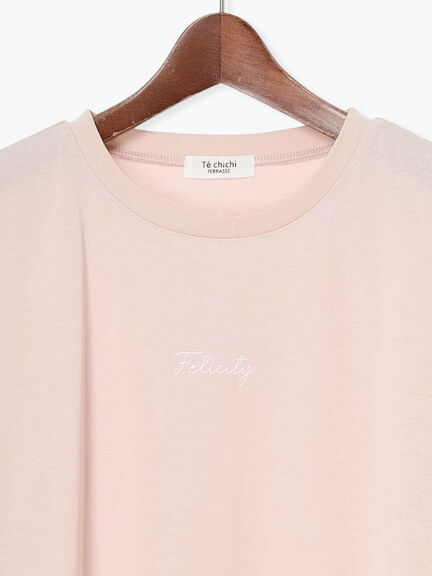 【接触冷感】ドローイングフラワーTシャツ（オフホワイト/チャコールグレー/ブラック/ピンク）｜Te chichi TERRASSE（テチチ テラス）通販