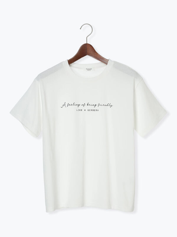 【接触冷感】筆記体ロゴプリントTシャツ（オフホワイト）｜Te chichi TERRASSE（テチチ テラス）通販