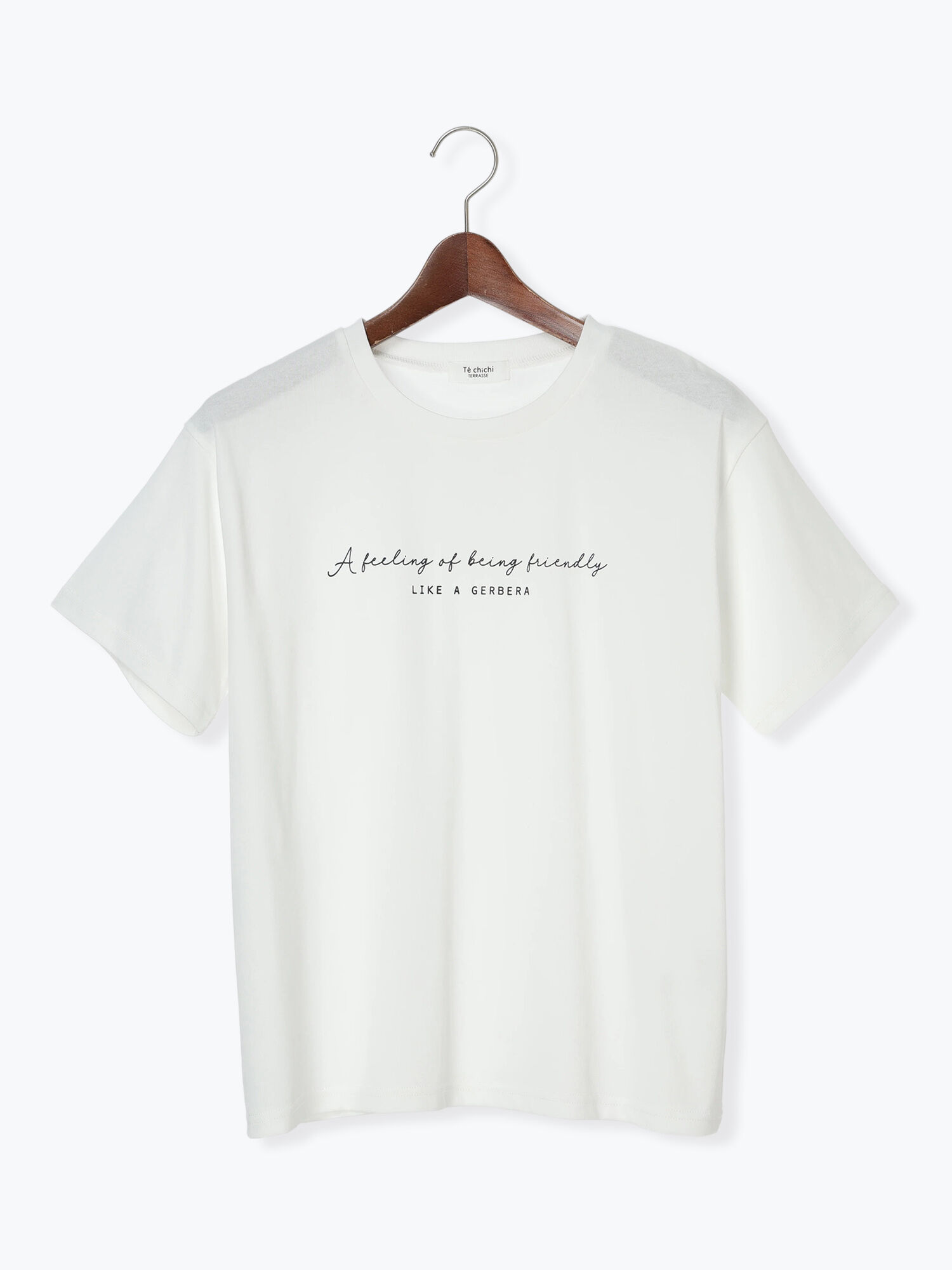 セール】 【接触冷感】筆記体ロゴプリントTシャツ（オフホワイト