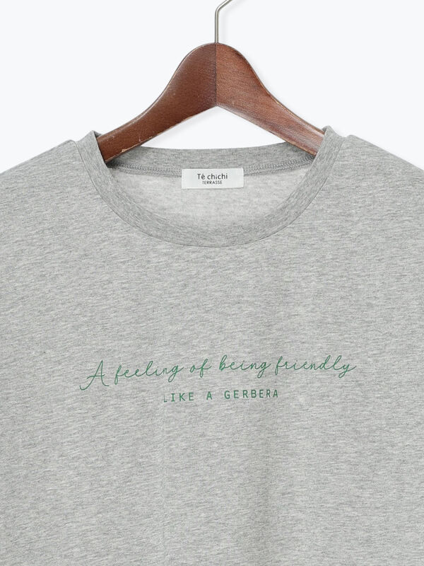 セール】 【接触冷感】筆記体ロゴプリントTシャツ（オフホワイト