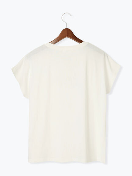 【接触冷感】パールロゴフレンチ袖Tシャツ（オフホワイト/ブラック/ネイビー）｜Te chichi TERRASSE（テチチ テラス）通販
