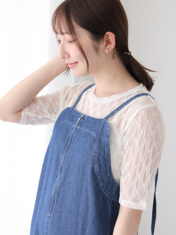 セール】 半袖レーストップス（オフホワイト/ブラック/トップス/その他