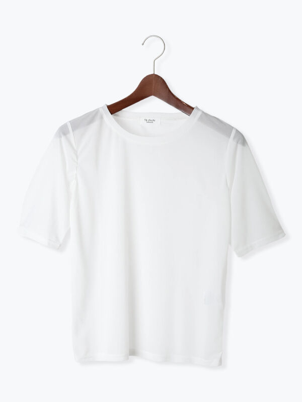 【Hidden Gems】ストライプ ハーフスリーブ ティー Te chichi｜メッシュ編みハーフスリーブニット | Rakuten