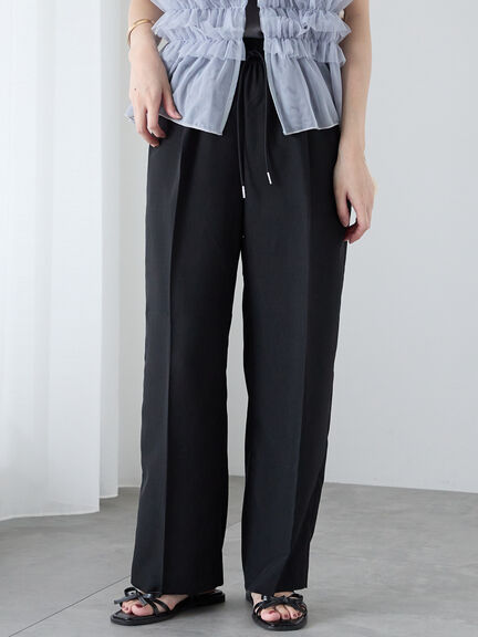 【セットアップ可】麻調イージーパンツ（チャコールグレー/ブラック/ベージュ）｜Te chichi TERRASSE（テチチ テラス）通販