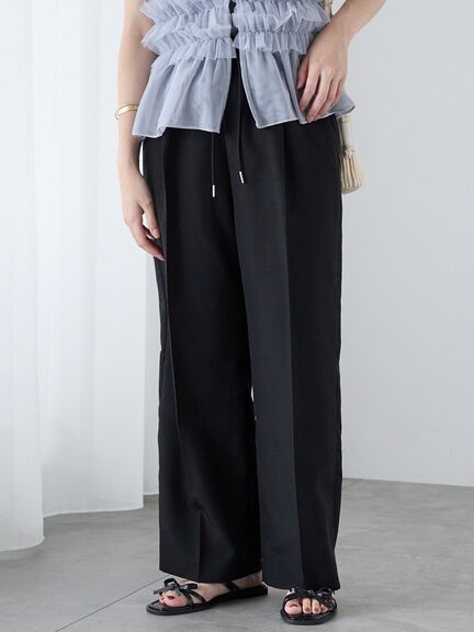 【セットアップ可】麻調イージーパンツ（チャコールグレー/ブラック/ベージュ）｜Te chichi TERRASSE（テチチ テラス）通販