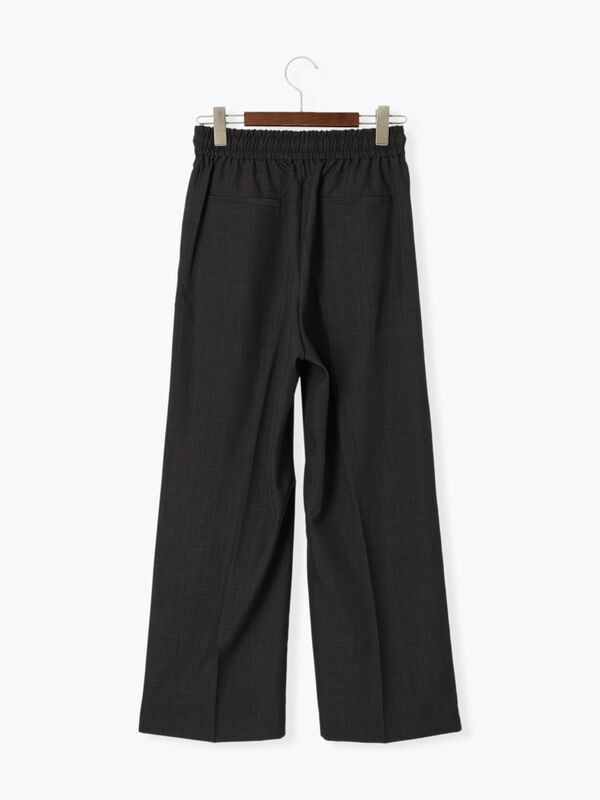 セール】 【セットアップ可】麻調イージーパンツ（チャコールグレー