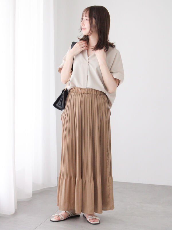 TFW49 ベージュ プリーツスカート TFW49 ベージュ プリーツスカート