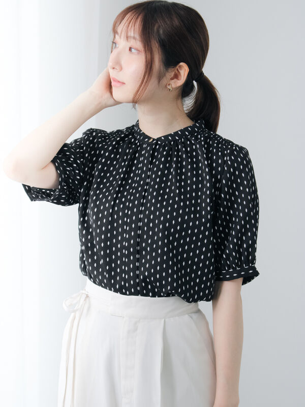 ちぃです セール】 裾ロールステッチニット（グレー/チャコールグレー