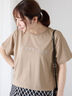 【接触冷感】ラインストーンクロップドTシャツ（オフホワイト/ブラック/モカ）｜Te chichi TERRASSE（テチチ テラス）通販